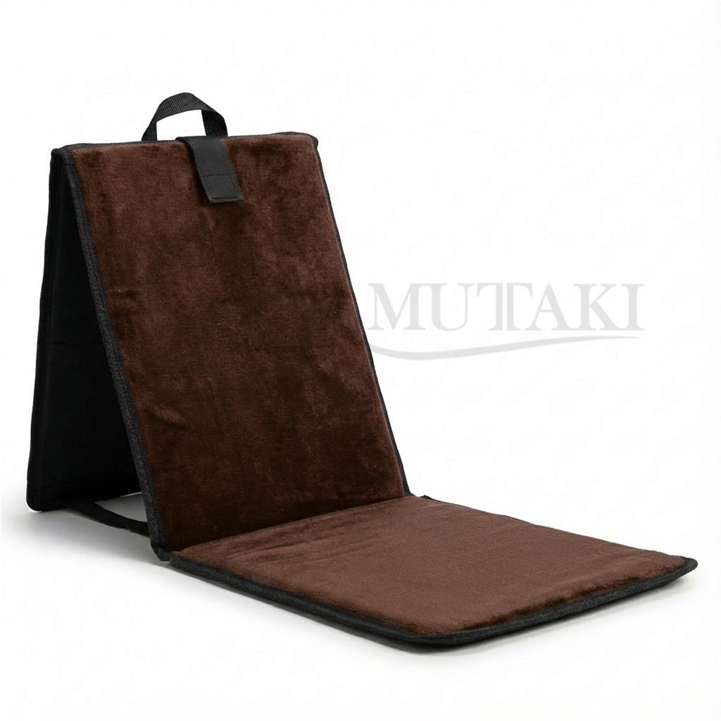 Tapis de Prière Marron Pliable avec Dossier Ergonomique