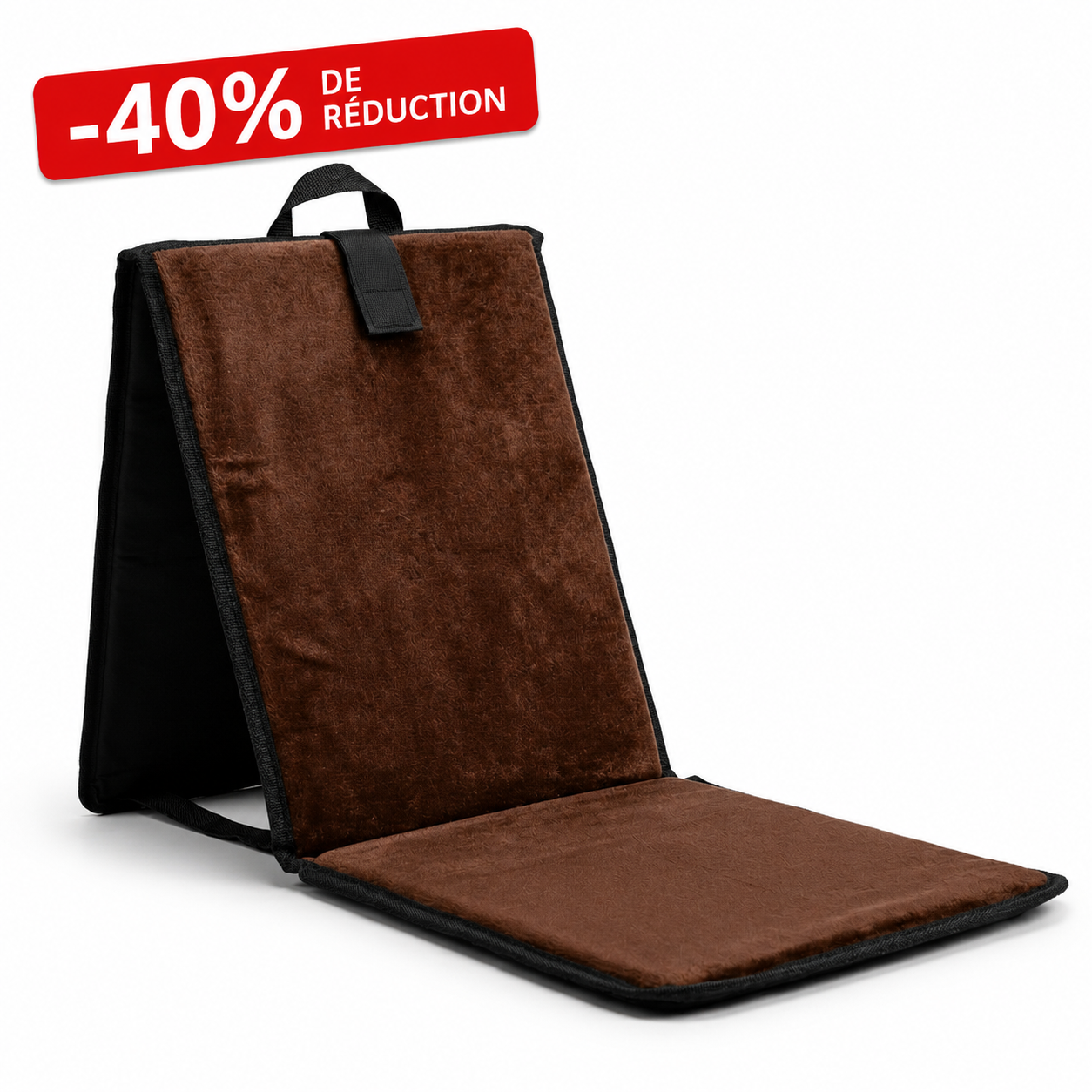 Tapis de Prière Marron Pliable avec Dossier Ergonomique