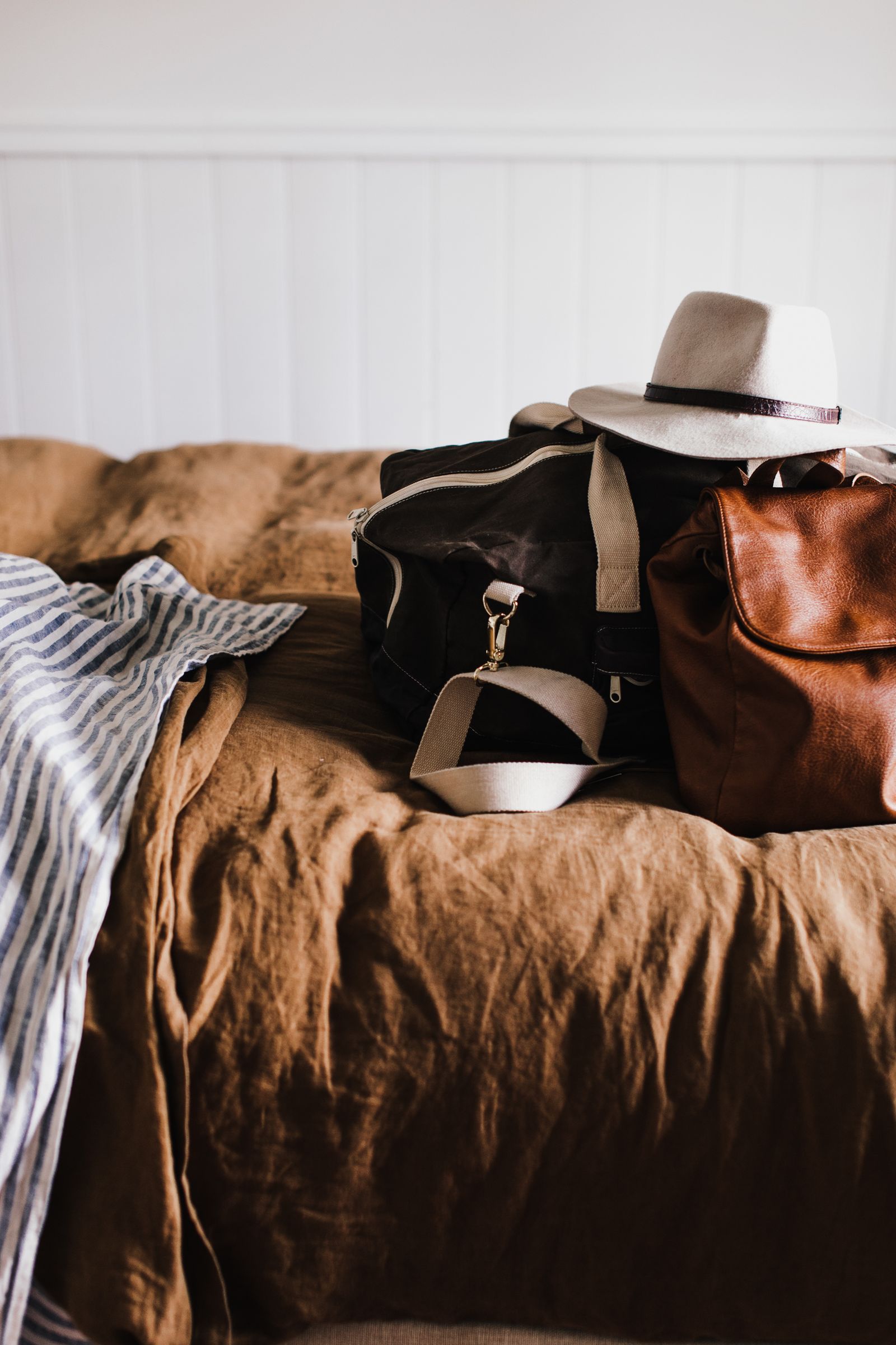 Sac et accessoires prets pour un deplacement
