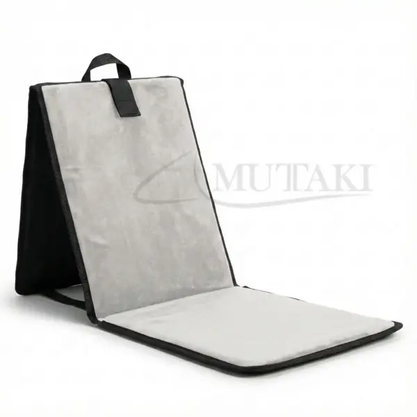 Tapis de prière pliable avec dossier – Gris clair